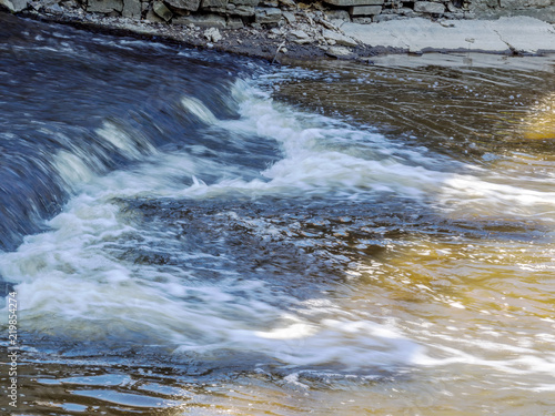 Small River flow of sunny day