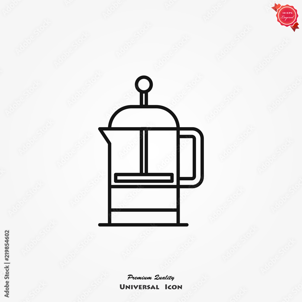 French press for coffee icon vector French press for coffee icon vector