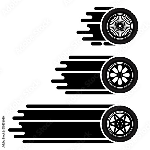Car wheels move track