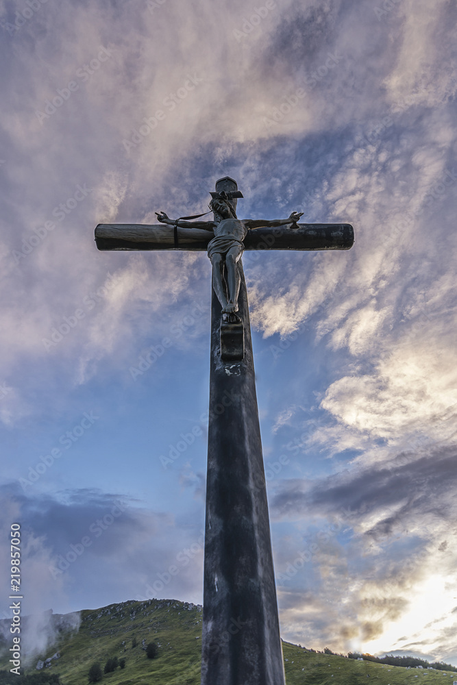 A Huge Crucifix on the Peak of Mountain - Jesus