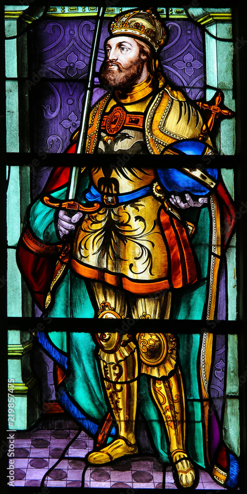 Obraz premium Stained Glass in Bruges - Charles V