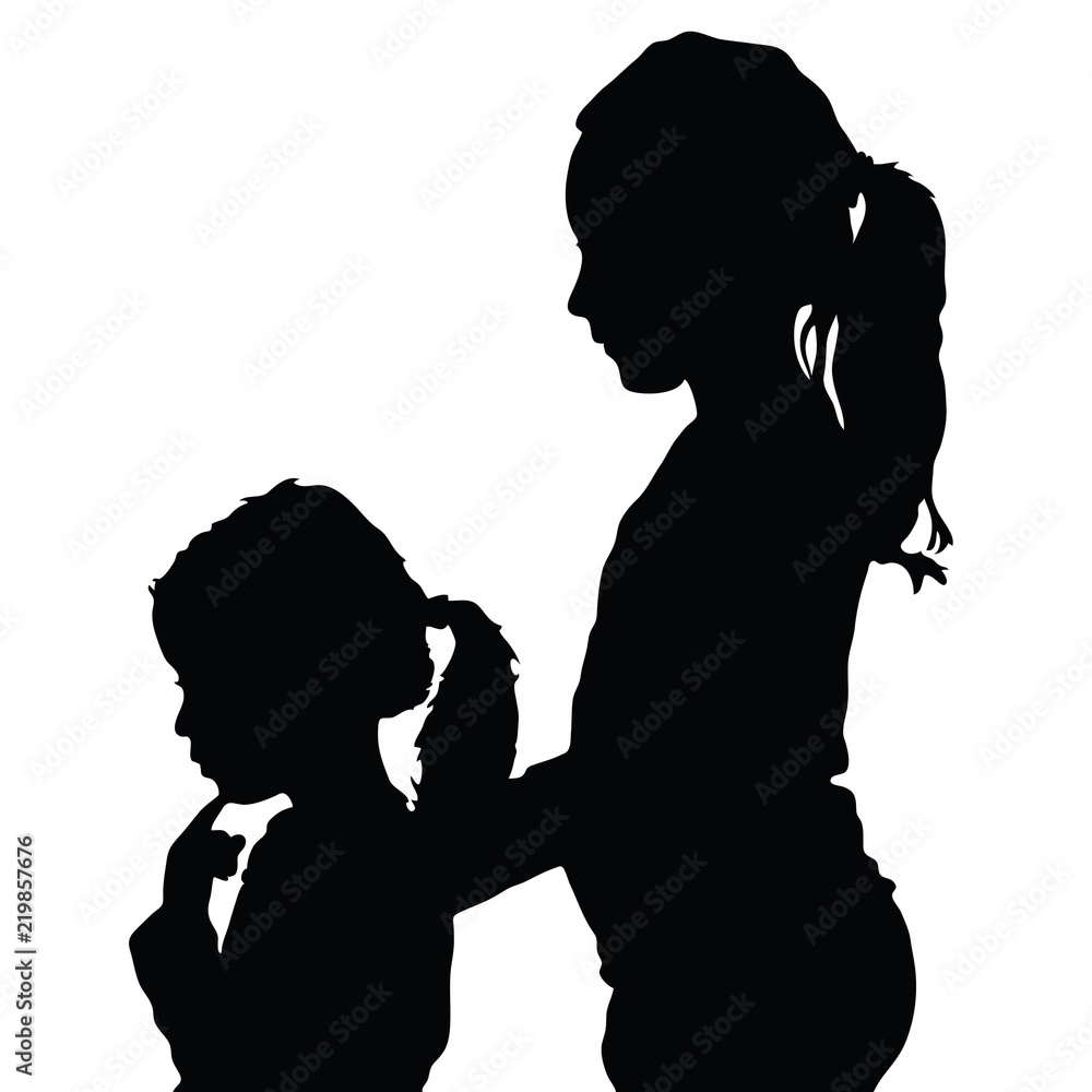children silhouette illustration