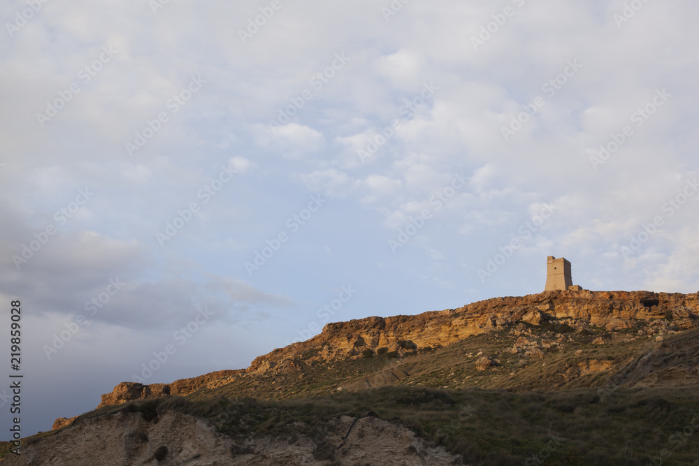 Watchtower in Malta before sunset