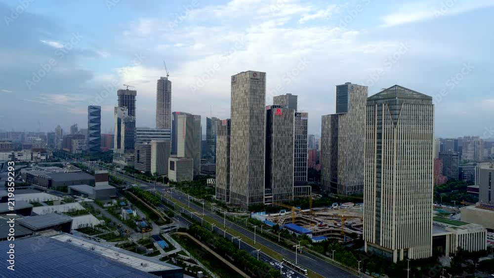 Aerial view of the building and the city of nanjing,China Aerial view of the building and the city of nanjing,China