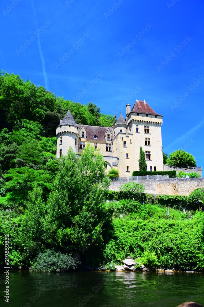 The Château de la Malartrie along the banks of the Dordogne River near the village of La Roque Gageac in Aquitaine, France