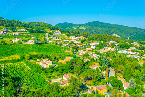 Aerial view of Vaison-la-Romaine in France photo