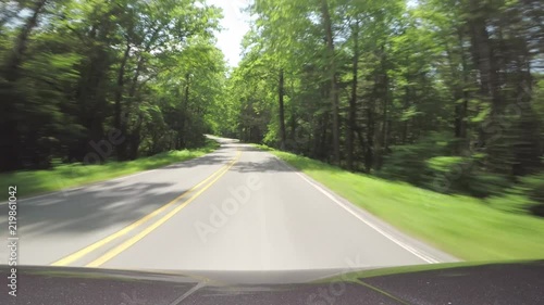 Driving on rural road in North Carolina, POV