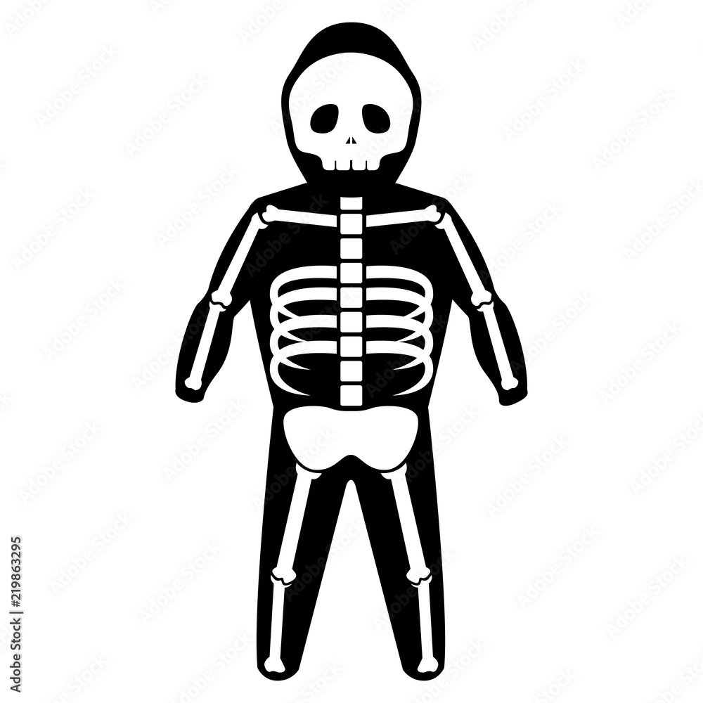 Isolated halloween skeleton costume Isolated halloween skeleton costume