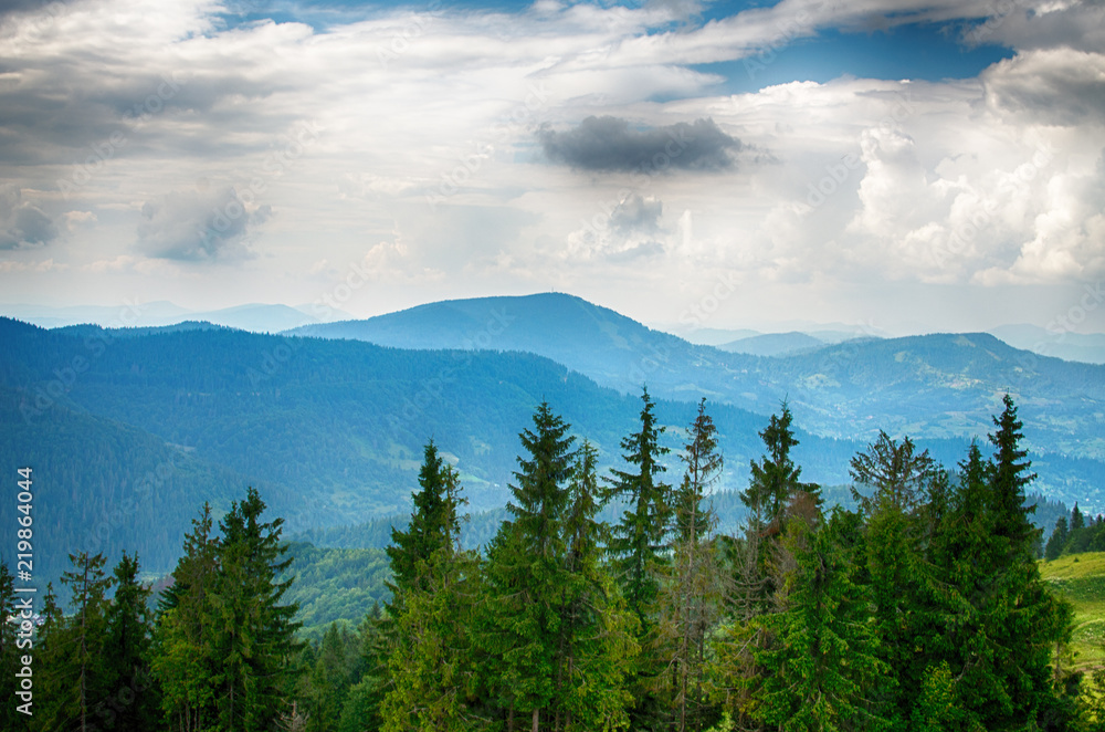 The landscape on the Carpathian Mountains in Ukraine