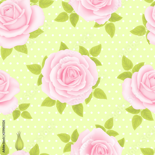Seamless pattern with roses