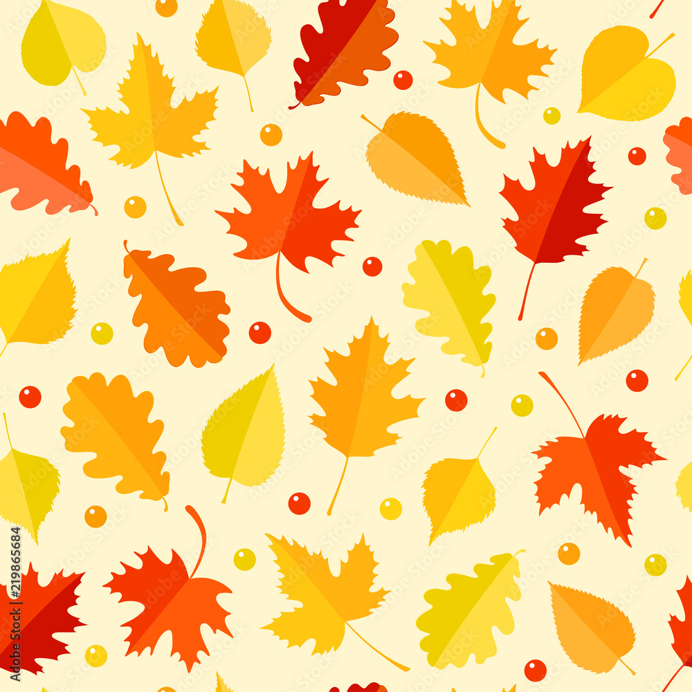 Seamless pattern with colorful autumn leaves Seamless pattern with colorful autumn leaves