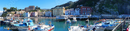 panorama of the original fishing harbour of Marina Grande in SorrentoItaly 