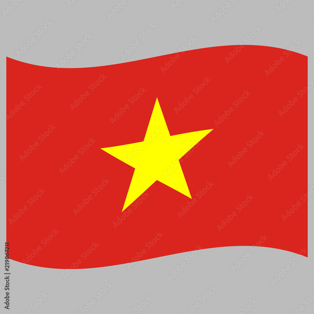 flag vietnam on gray background vector illustration flat flag vietnam on gray background vector illustration flat