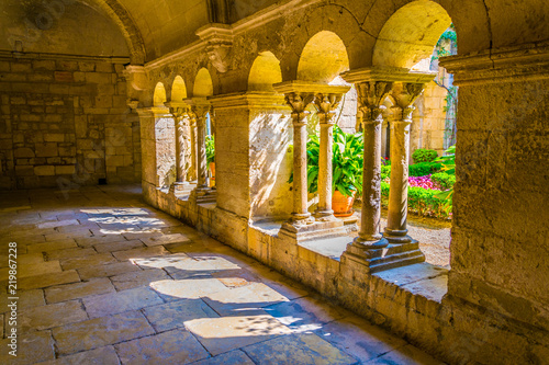 Inner corridor at the monastery saint paul de mausole in France photo