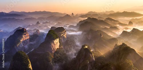 Canvas Print Bajiaozhai National Forest Park in Ziyuan County, Guangxi Province China