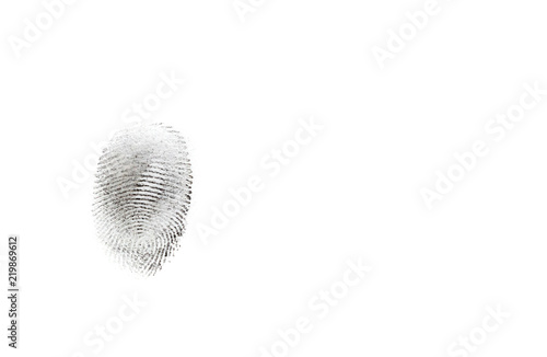 black fingerprint on white background
