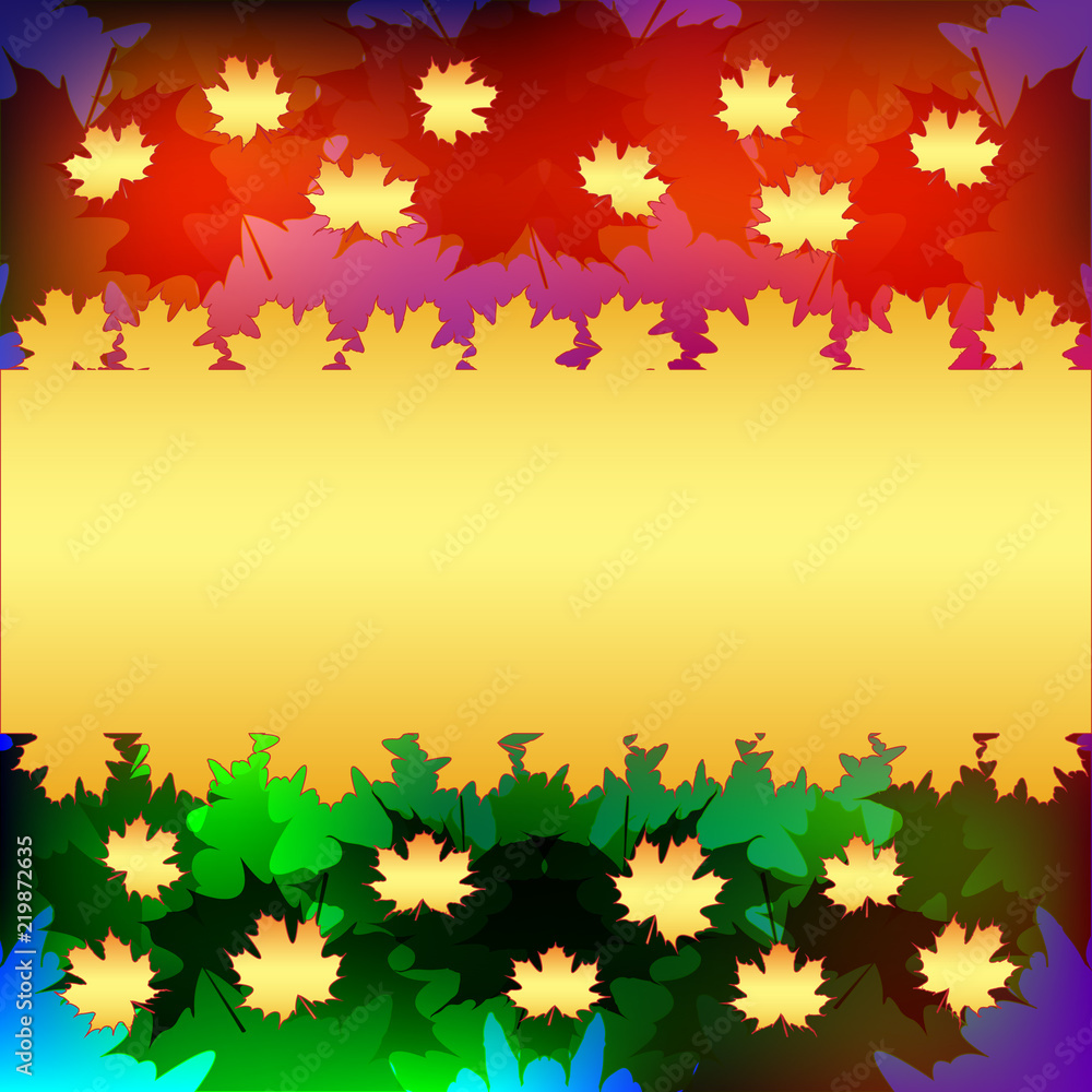 maple leaves on multicolored background maple leaves on multicolored background