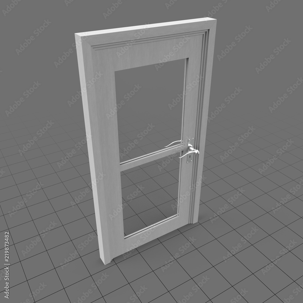 Double glass door Stock 3D asset Adobe Stock