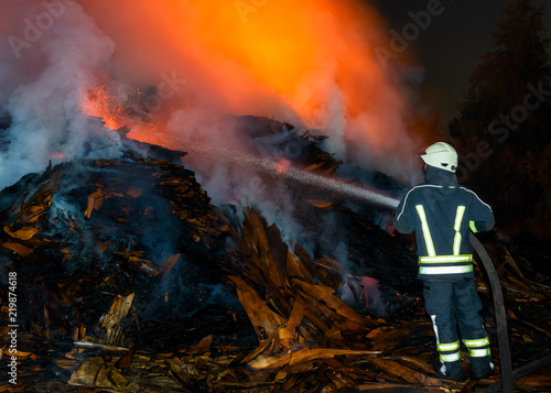 firefighters at night incident