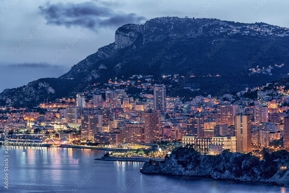 Monaco Monte Carlo viewed from Roquebrune-Cap-Martin
