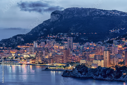 Monaco Monte Carlo viewed from Roquebrune-Cap-Martin © Stockbym