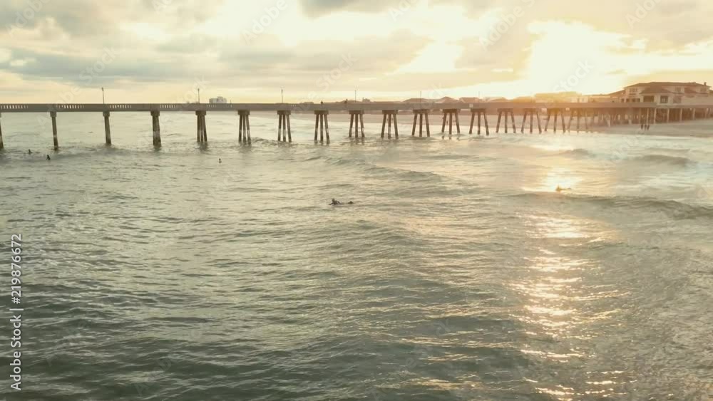 custom made wallpaper toronto digitalAerial, sunset over ocean pier