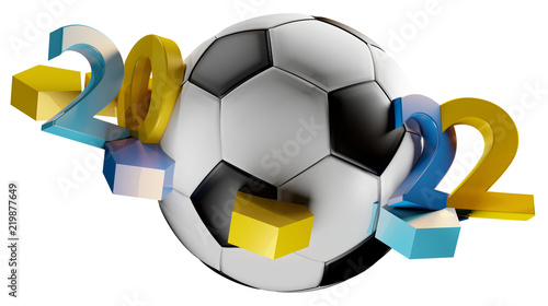 Fototapeta Naklejka Na Ścianę i Meble -  soccer 2022 abstract 3D-illustration