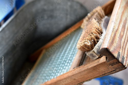 Vintage Laundry Washboard photo