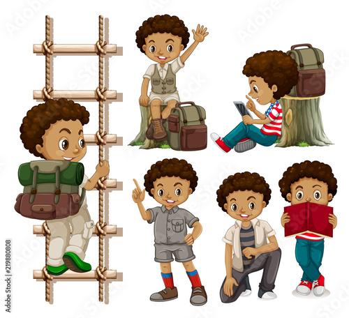 Set of tanned boys