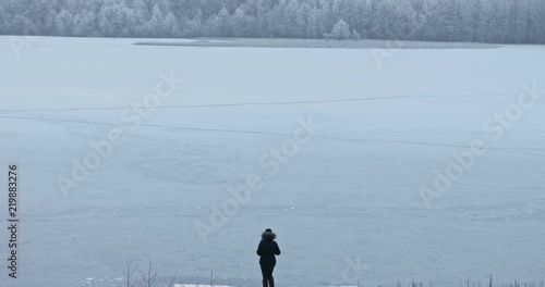 Loneliness in winter day photo