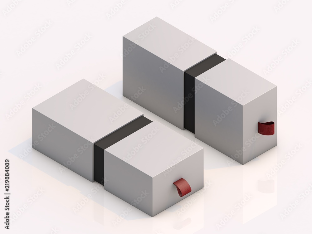 Obraz premium 3d rendering blank boxes isolated on white background