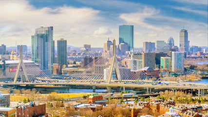 The skyline of Boston in Massachusetts, USA