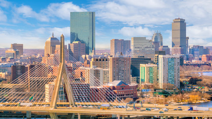 The skyline of Boston in Massachusetts, USA