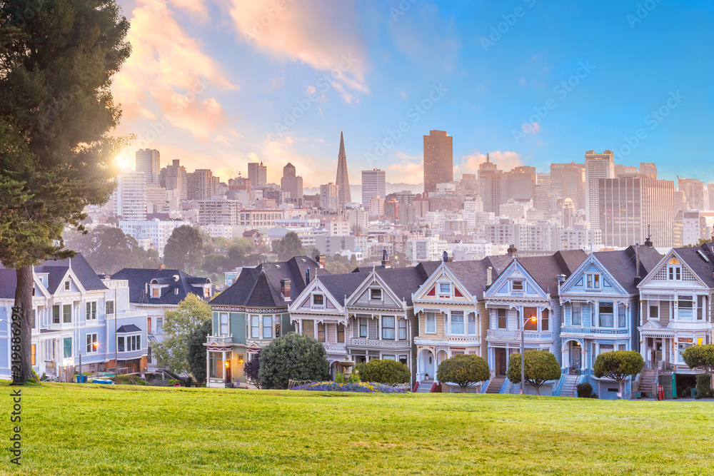 Famous Alamo Square in San Francisco, California