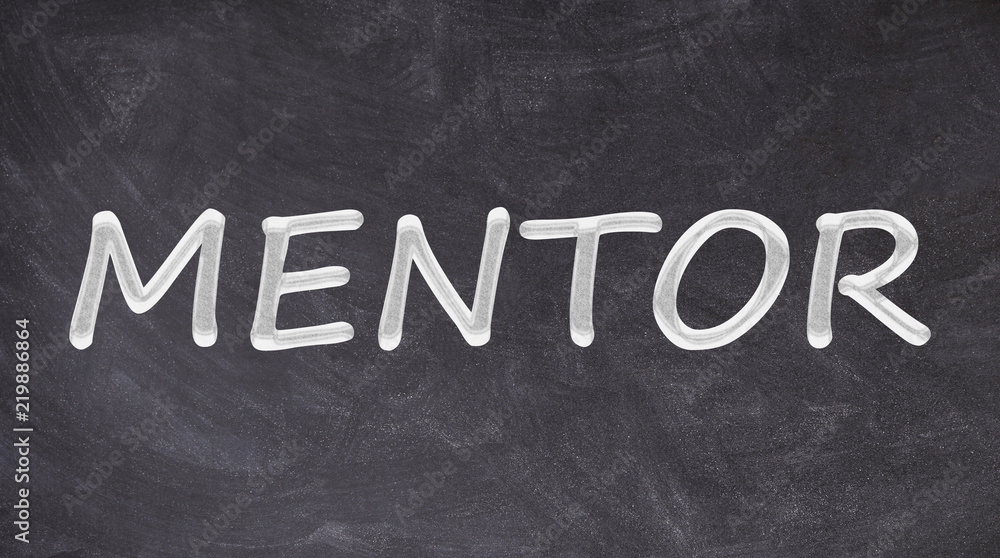 Obraz premium Mentor written on blackboard