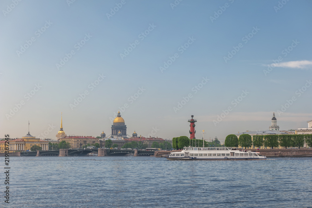 Saint Petersburg city skyline at Rostral Column, Saint Petersburg, Russia