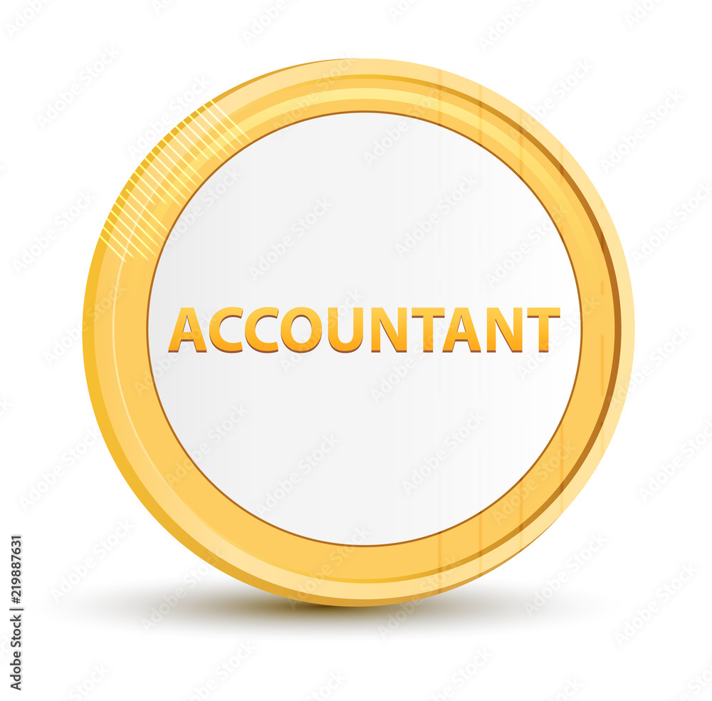 Accountant gold round button Accountant gold round button