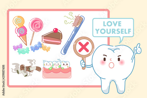 tooth with love yourself concept