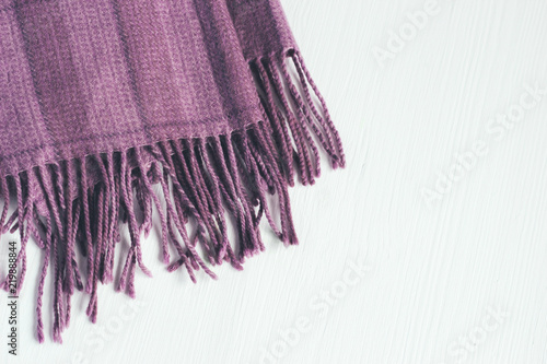 Lilac squared scarf on a white background
