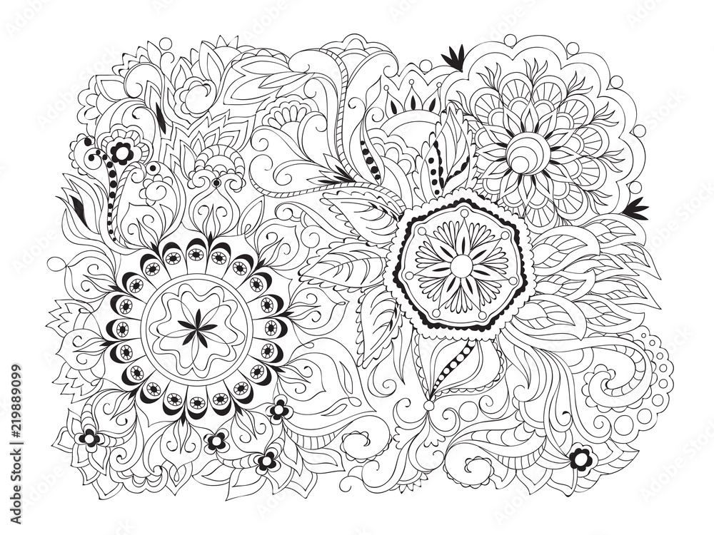 isolated arabesque composition with mandalas isolated arabesque composition with mandalas