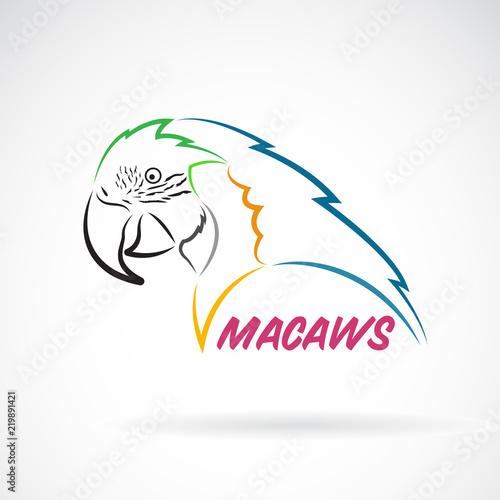 Vector of macaws parrot on white background. Bird Icon. Wild Animals. Easy editable layered vector illustration.