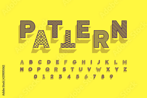 Modern font design with dif...
