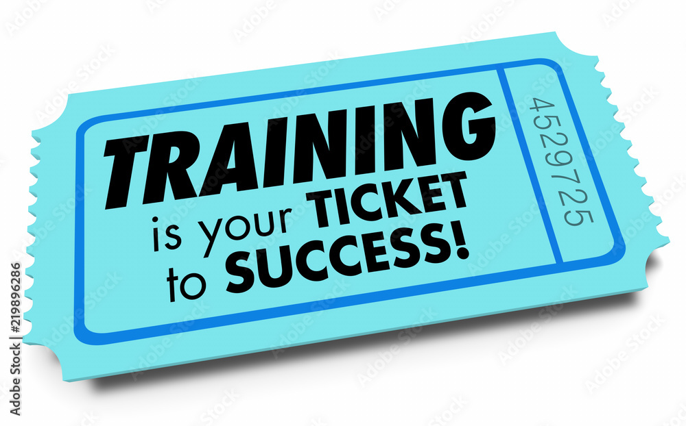 Training Ticket to Success Learn New Skills 3d Illustration Training Ticket to Success Learn New Skills 3d Illustration