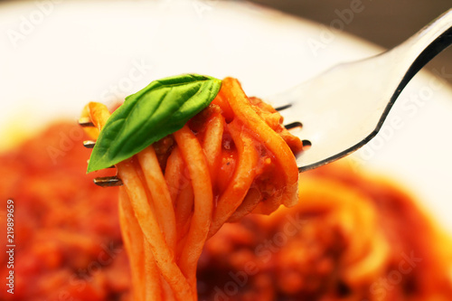 spagetti na widelcu