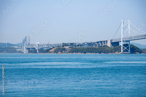 Seto Ohashi Bridge in seto inland sea,shikoku,japan