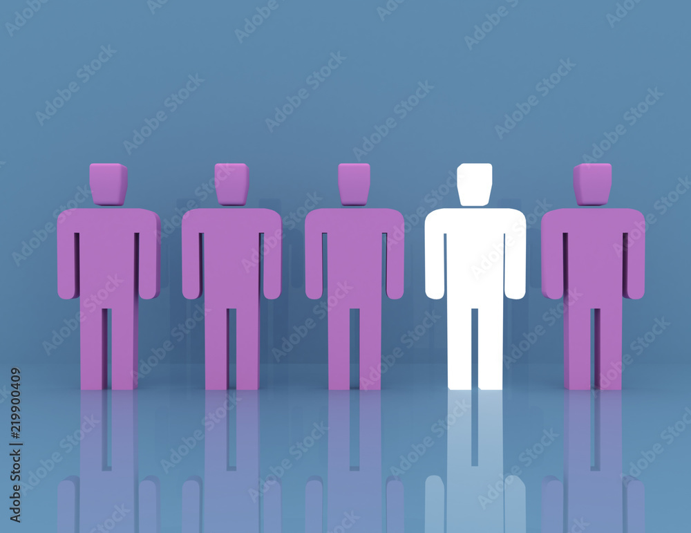 stand out from the crowd concept . 3d rendered, illustration stand out from the crowd concept . 3d rendered, illustration