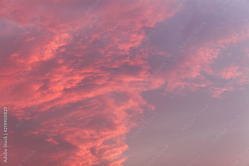 Red clouds during sunset