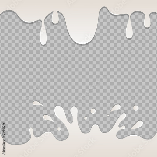 Yogurt creamy liquid. Illustrations isolated on transparent background.