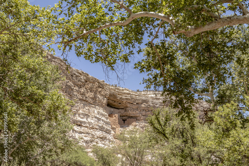 Cave dwellings in the side of a mountain in Arizona