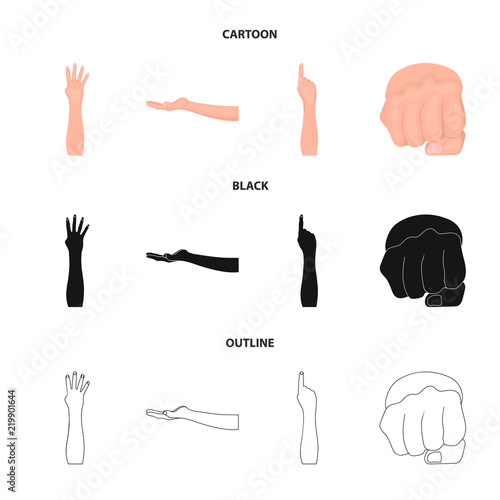 Sign Language cartoon,black,outline icons in set collection for design.Emotional part of communication vector symbol stock web illustration.
